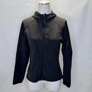 Outdoor Research Jacket Womens Small Black Softshell Hooded Full Zip Hiking